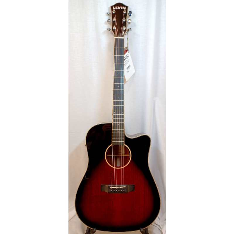Levin LA85DCE Electro Acoustic Dreadnought Guitar in Rum Cask Gloss - Image 5