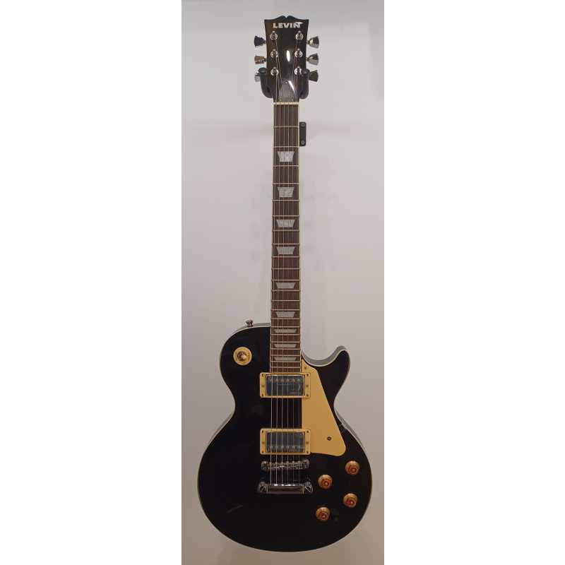 Levin LE58-BK Electric Guitar in High-Glo Black - Image 2