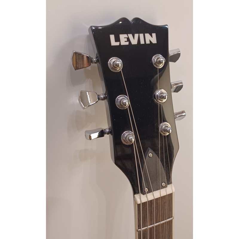 Levin LE58-BK Electric Guitar in High-Glo Black - Image 7