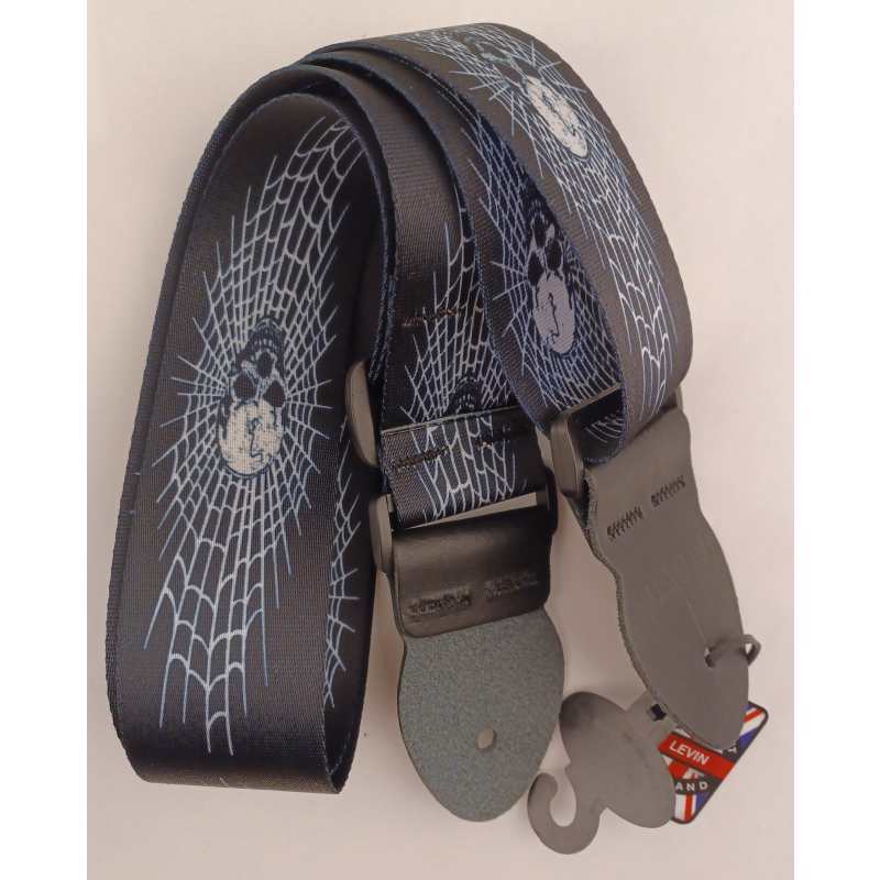 Levin 2" Webbing Graphic Guitar Strap Cobweb (LS-G-WG-200-COBWEB) - Image 7
