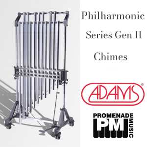 Adams BK5203 1.5-octave Philharmonic Series Gen II Tubular Bells (with 39mm diameter chrome finished tubes, adjustable stand, long-drop cover and 2-tone mallet)