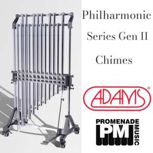 Adams BK5216 - 1.6-octave Philharmonic Series Gen II Tubular Bells (with 39mm diameter chrome finished tubes, adjustable stand, long-drop cover and 2-tone mallet)
