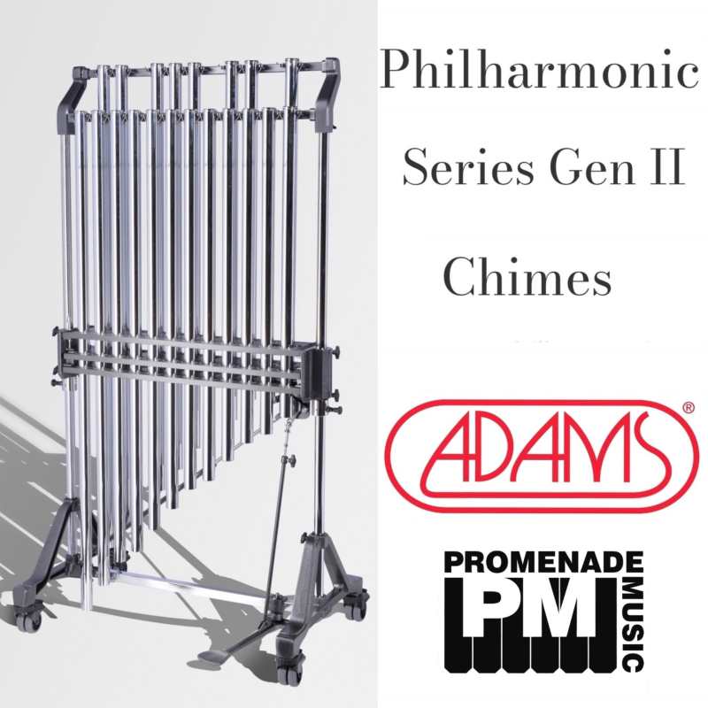 Adams BK5216 - 1.6-octave Philharmonic Series Gen II Tubular Bells (with 39mm diameter chrome finished tubes, adjustable stand, long-drop cover and 2-tone mallet)