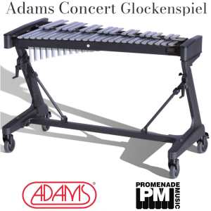 Adams GCA33 3.3-octave Concert Glockenspiel with Resonators, Apex Frame, Short Cover, and Mallets ….. graduated 48-40mm rounded-top bars, c-e range, A=442Hz pitch [gca-33]