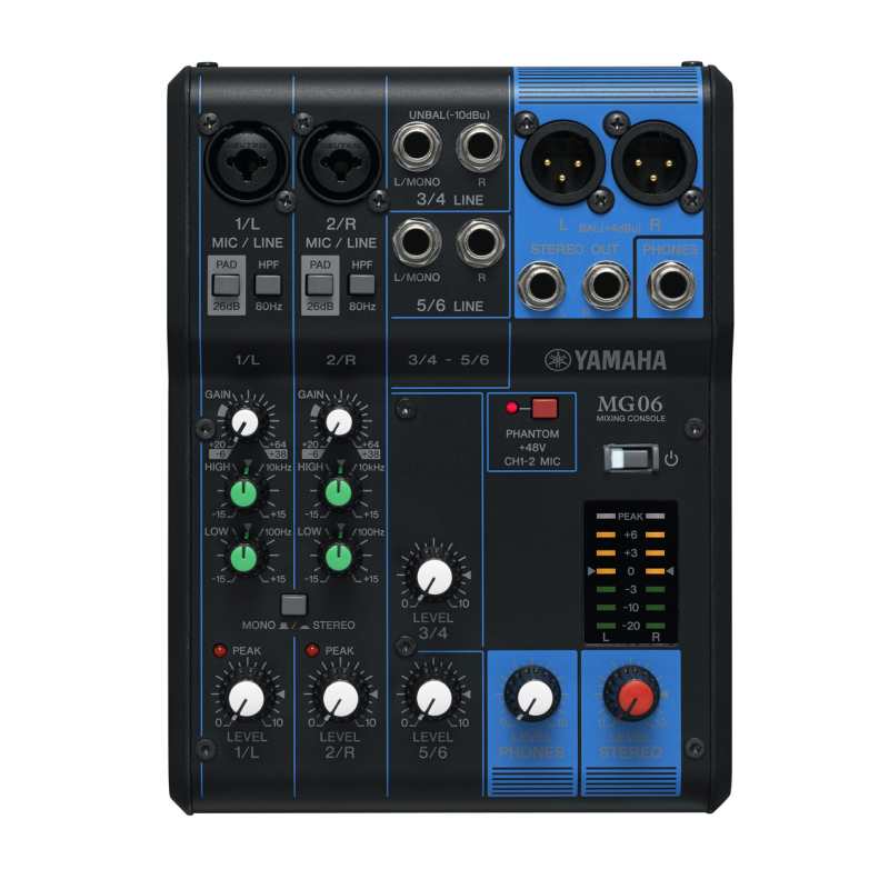 Yamaha MG06 Mixer - 6 Channel Unpowered Mixer