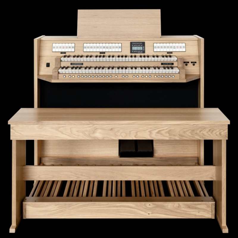 Content Clavis 224 2-manual Digital Classical Organ with 24 Stops in Solid Light Oak with 30-note Straight Flat Pedalboard and Bench [European Specification] - Image 2
