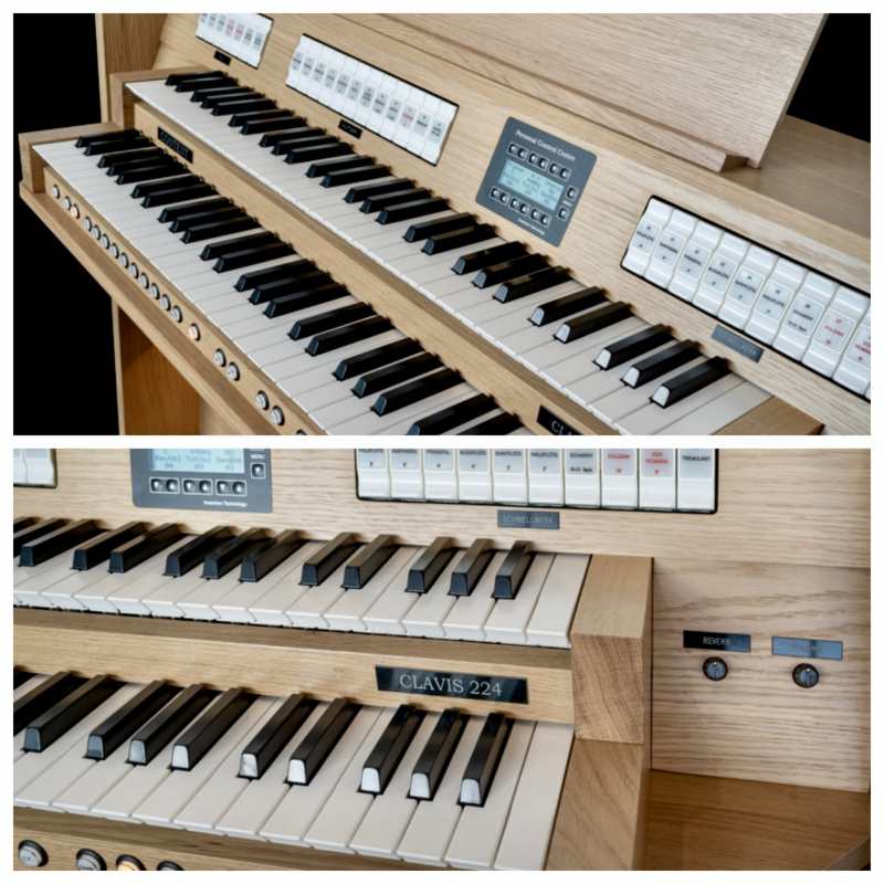 Content Clavis 224 2-manual Digital Classical Organ with 24 Stops in Solid Light Oak with 30-note Straight Flat Pedalboard and Bench [European Specification] - Image 6