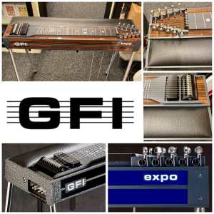 Expo Model with Pad - GFI S10PE Pedal Steel Guitar with single neck, 10-string, 3 pedals, 4 knee levers and and Hardcase