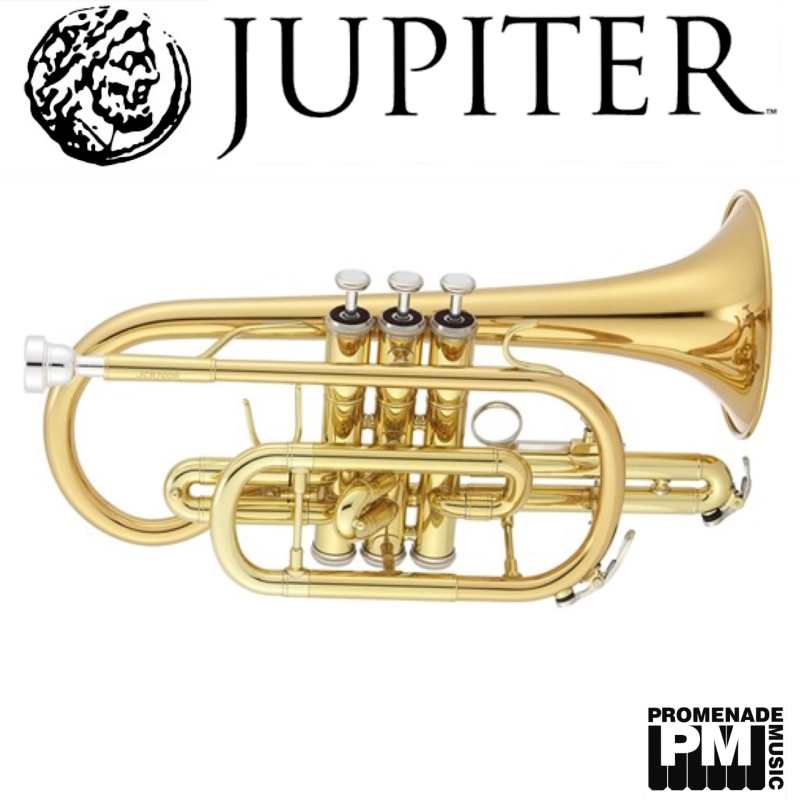 Jupiter JCR-700RQ Bb Cornet in Lacquer Finish with  Softcase & Mouthpiece [student model ‘shepherd’s crook’ short bell brass band model JCR700RQ]