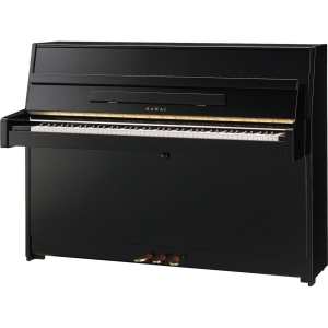 Kawai K15E Upright Piano in Polished Ebony Black (109cm) Made in Indonesia.