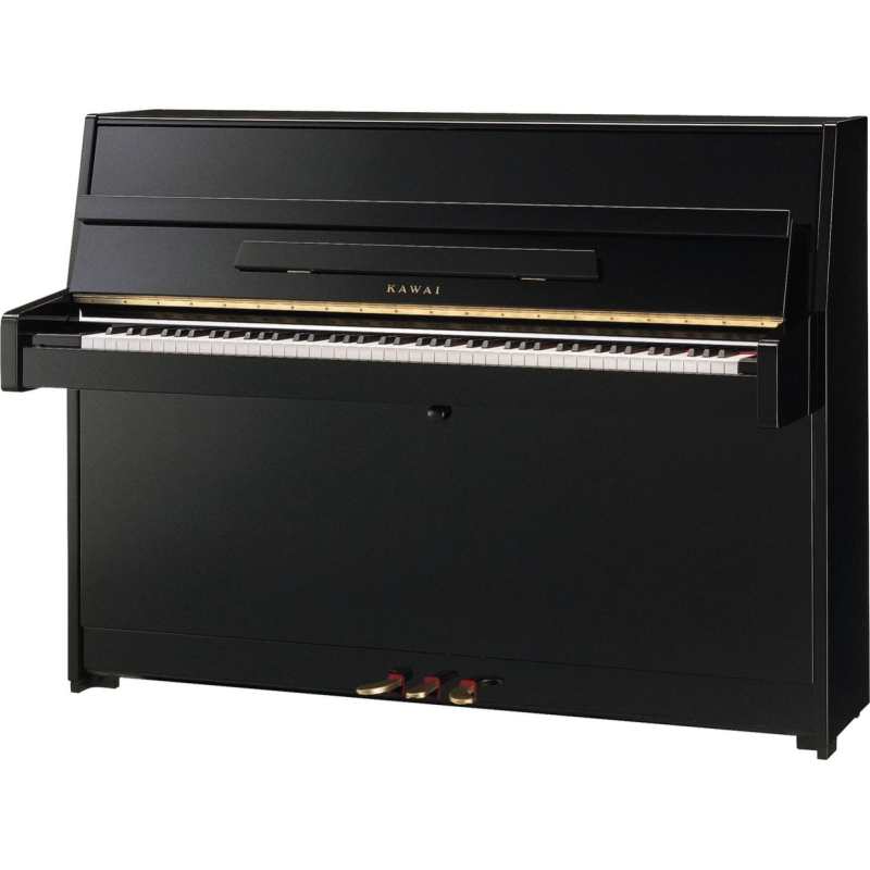 Kawai K15E Upright Piano in Polished Ebony Black (109cm) Made in Indonesia.