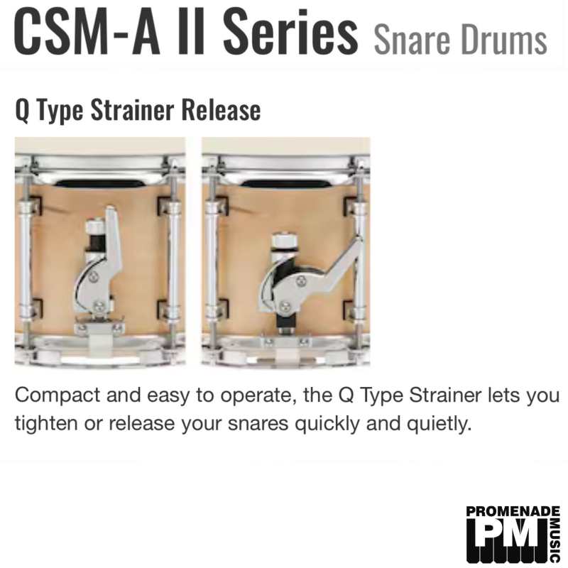 Yamaha CSM-1465AII Orchestral Snare Drum (14″ x 6.5″ 8-ply maple shell with stainless straight cable snare – CSM1465A mk2) - Image 3