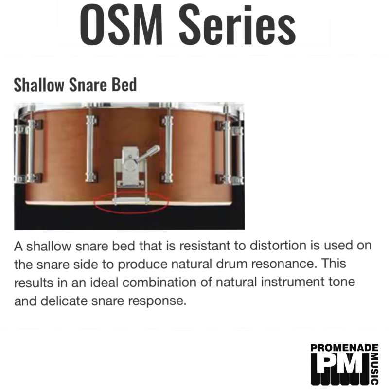 Yamaha OSM-1450 Orchestral Snare Drum (14" x 5" select 7-ply maple shell with both a coil and cable snare - OSM1450) - Image 6