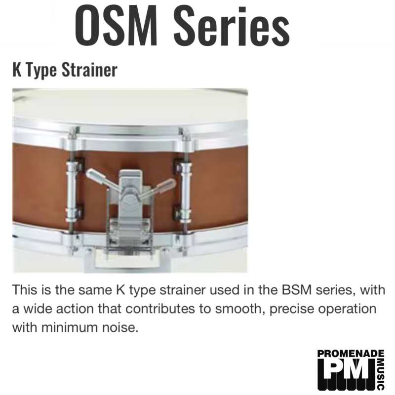 Yamaha OSM-1450 Orchestral Snare Drum (14" x 5" select 7-ply maple shell with both a coil and cable snare - OSM1450) - Image 7