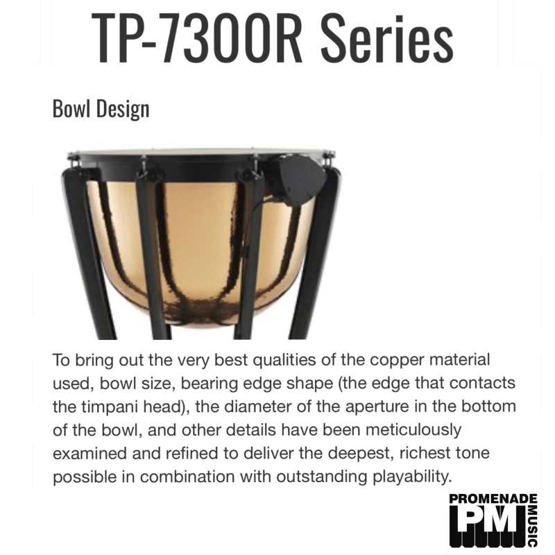 Yamaha TP-7326R 26" Symphonic Hammered Copper Timpani ….. with pedal balance spring system, tuning key, yamaha remo renaissance head, and head protector (tp7300r series tp7326r) - Image 11