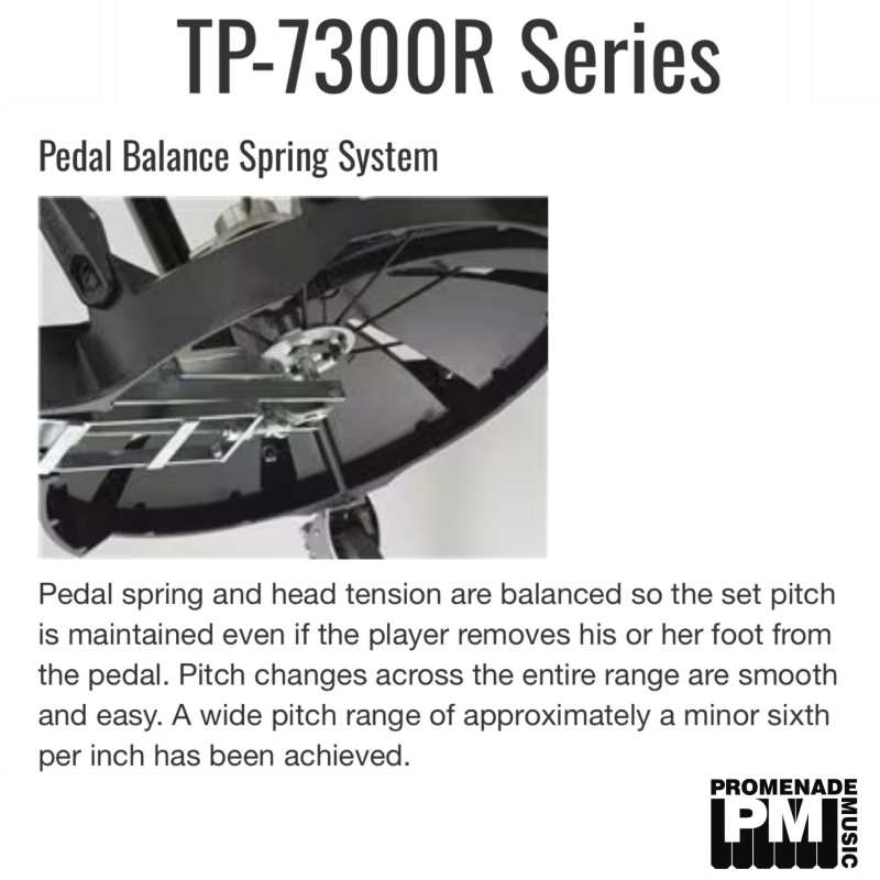 Yamaha TP-7326R 26" Symphonic Hammered Copper Timpani ….. with pedal balance spring system, tuning key, yamaha remo renaissance head, and head protector (tp7300r series tp7326r) - Image 14