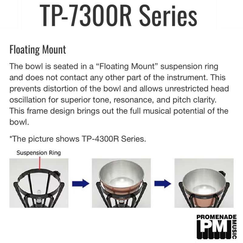 Yamaha TP-7326R 26" Symphonic Hammered Copper Timpani ….. with pedal balance spring system, tuning key, yamaha remo renaissance head, and head protector (tp7300r series tp7326r) - Image 19
