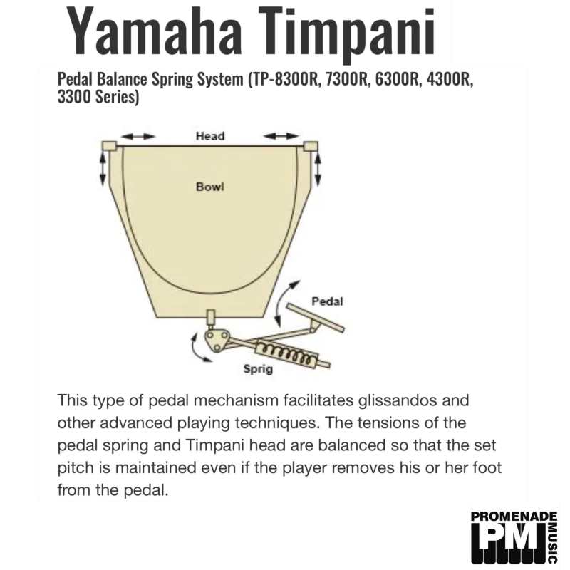 Yamaha TP-3326 26" Portable Aluminium Timpani ….. with pedal balance spring system, retractable legs, and foldable pedal (tp3300 series tp3326) - Image 13