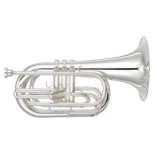 Yamaha YBH301MS Marching Bb Baritone Horn in Silver Plate (With Case & Mouthpiece)