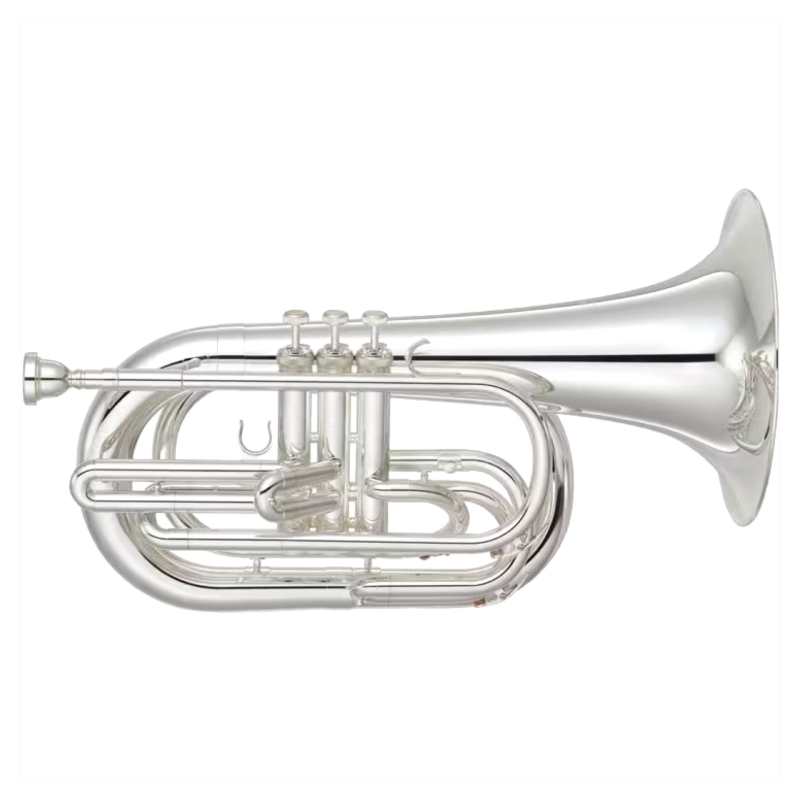 Yamaha YBH301MS Marching Bb Baritone Horn in Silver Plate (With Case & Mouthpiece)