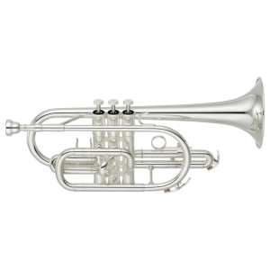 Yamaha YCR-2310SIII Bb Cornet in Silver Plated Finish with Case & Mouthpiece [student model ‘american-style’ long bell cornet YCR2310 mk3]