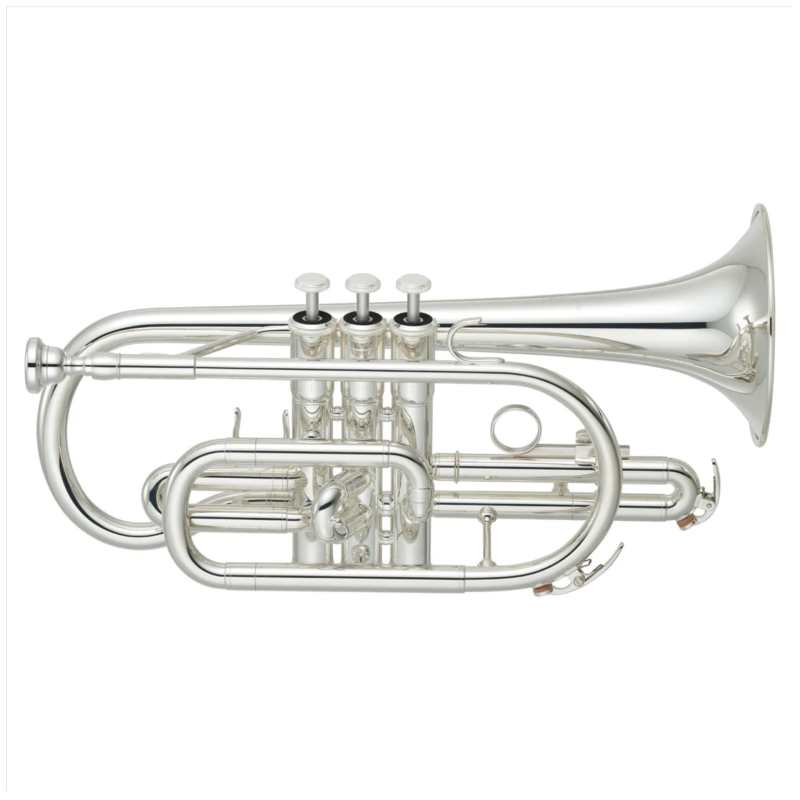 Yamaha YCR-2330SIII Bb Cornet in Silver Plated Finish with Case & Mouthpiece [student model 'shepherd’s crook' short bell brass band model YCR2330S mk3]