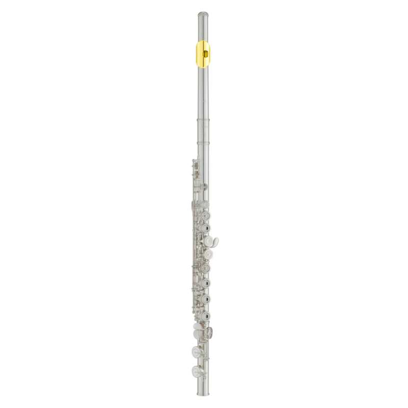 Yamaha YFL312GL Silver Plated Flute with .925 Solid Sterling Silver Headjoint and Gold Plated Lip-plate & Case