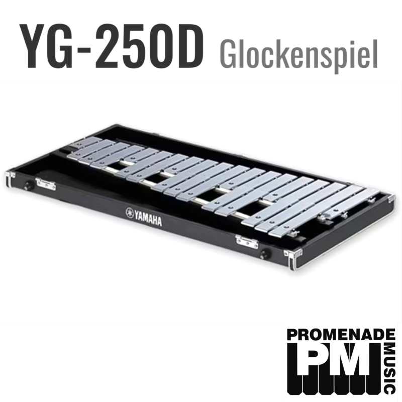 Yamaha YG250D 2.5-octave Portable Glockenspiel with Detachable-lid Hardcase ….. 30mm wide / 5mm thick bars, f-c range, A=442Hz pitch [yg-250d]