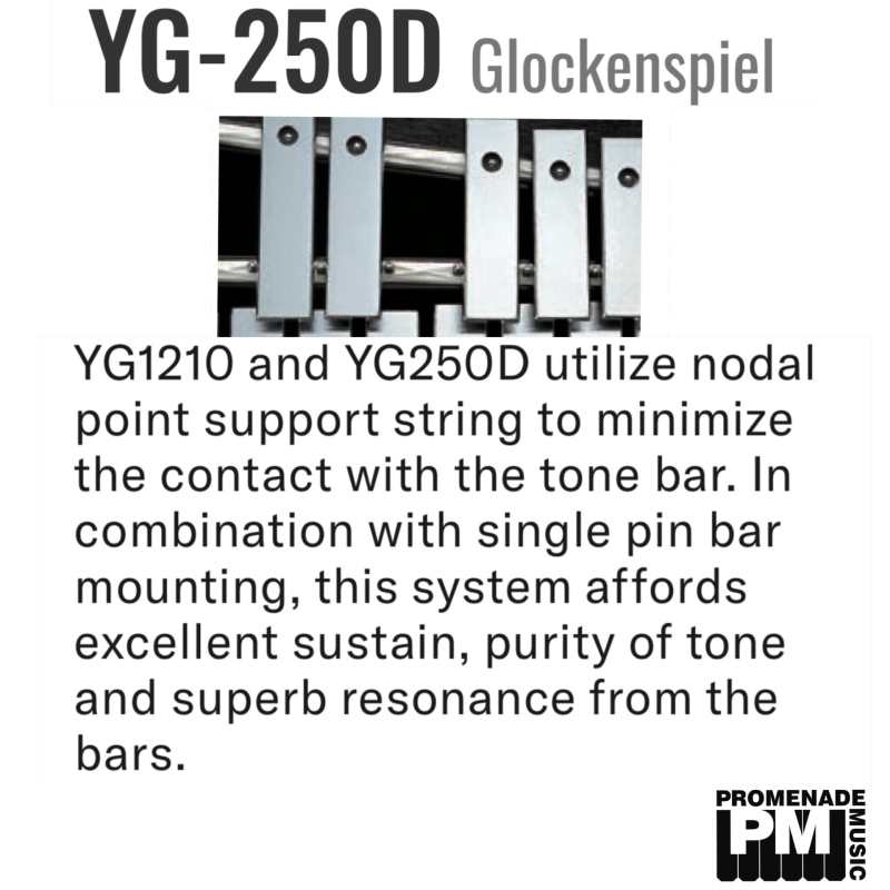 Yamaha YG250D 2.5-octave Portable Glockenspiel with Detachable-lid Hardcase ….. 30mm wide / 5mm thick bars, f-c range, A=442Hz pitch [yg-250d] - Image 3