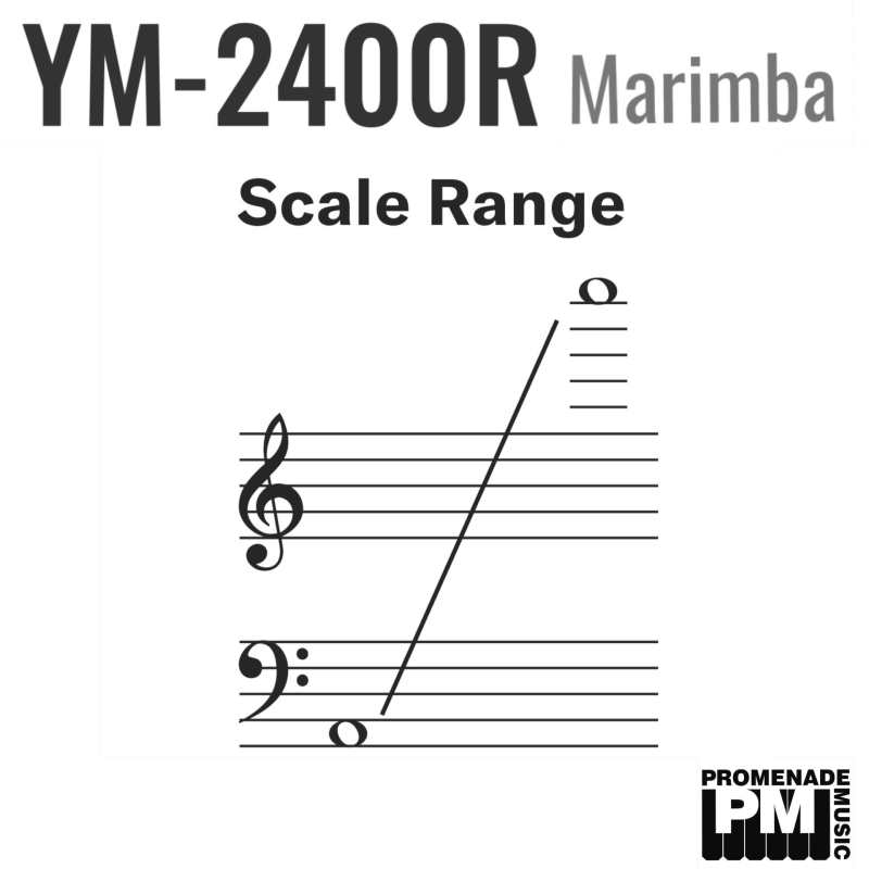 Yamaha YM-2400R 4.3-octave Marimba with Honduran Rosewood Bars and Height Adjustable Frame (Brand New Boxed - YM2400R) - Image 2
