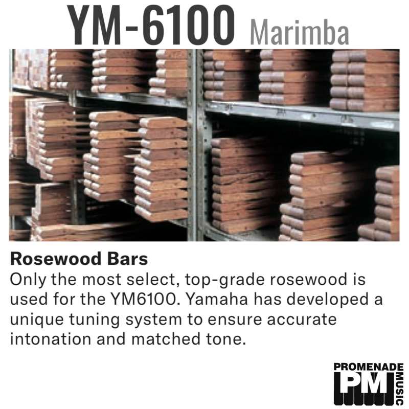 Yamaha YM-6100 5-octave Concert Grand Marimba with Honduran Rosewood Bars and Gas-spring Height Adjustable Frame [YM6100] - Image 9