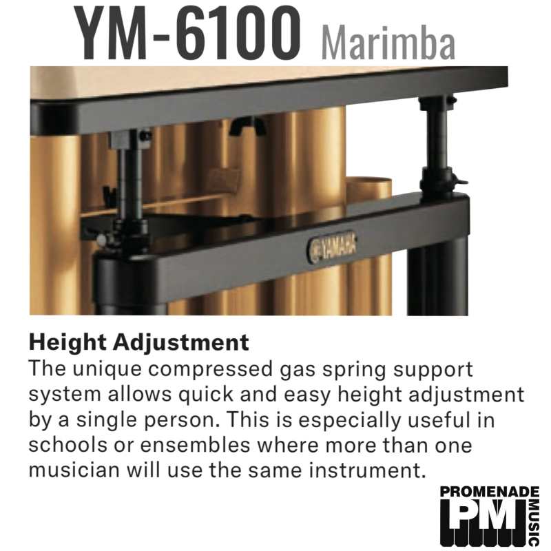 Yamaha YM-6100 5-octave Concert Grand Marimba with Honduran Rosewood Bars and Gas-spring Height Adjustable Frame [YM6100] - Image 10