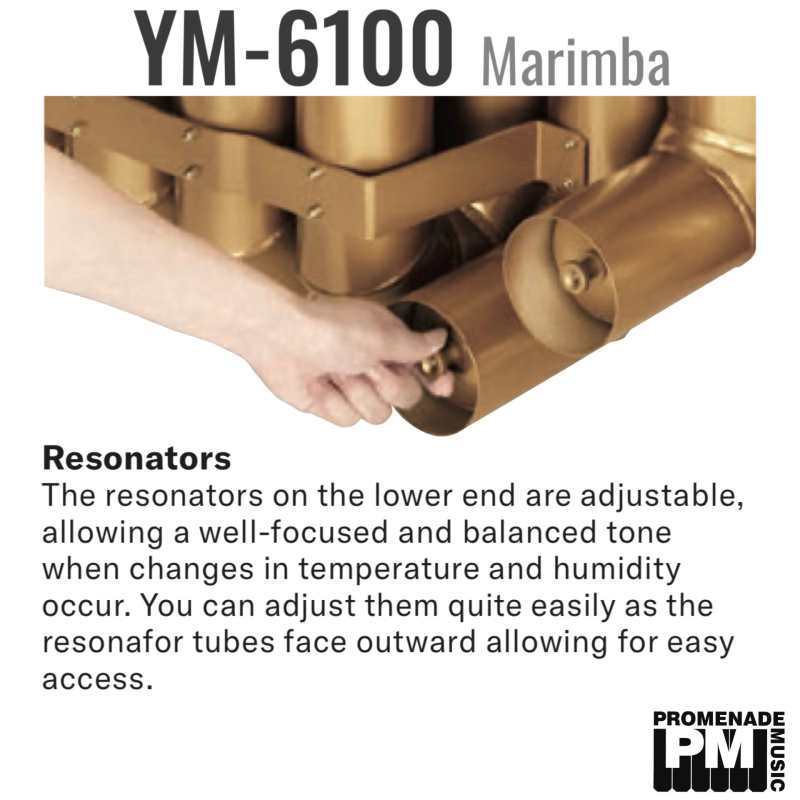 Yamaha YM-6100 5-octave Concert Grand Marimba with Honduran Rosewood Bars and Gas-spring Height Adjustable Frame [YM6100] - Image 11