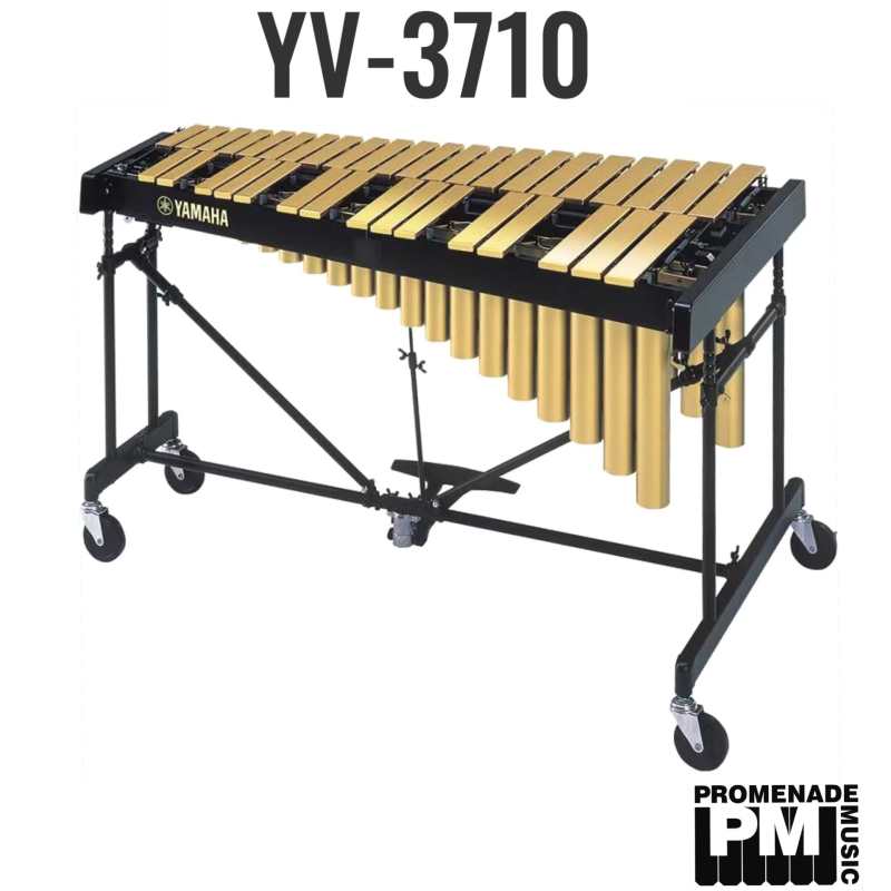 Yamaha YV-3710 3-octave Vibraphone with YVM300 Pause-memory Motor, Gold Mirror Finish Aluminum Alloy Bars and Height Adjustable Frame (YV3710)
