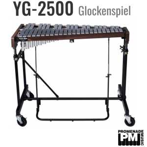 Yamaha YG2500 3.3-octave Glockenspiel with Resonators and Height Adjustable Frame with Damper Pedal ….. 32.5mm wide / 9mm thick bars, c-e range, A=442Hz pitch [yg-2500]