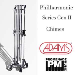 Adams BK5200 0.5-octave Philharmonic Series Gen II Tubular Bells (with 39mm diameter chrome finished tubes, adjustable stand, long-drop cover and 2-tone mallet)