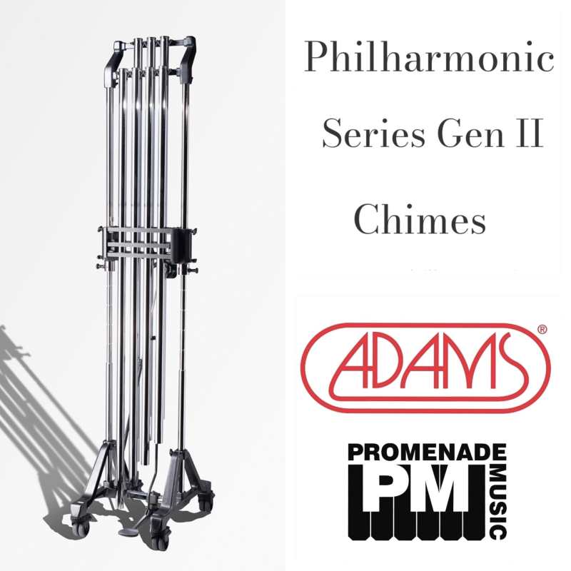 Adams BK5200 0.5-octave Philharmonic Series Gen II Tubular Bells (with 39mm diameter chrome finished tubes, adjustable stand, long-drop cover and 2-tone mallet)
