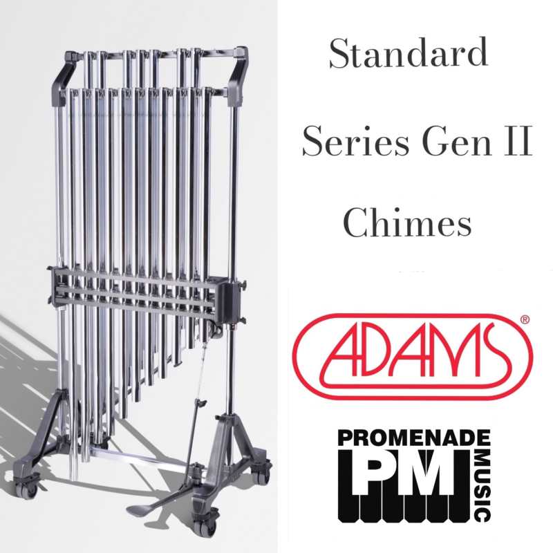Adams BK2201 1.5-octave Standard Series Gen II Tubular Bells (with 36mm diameter chrome finished tubes, stand, long-drop cover and 2-tone mallet)