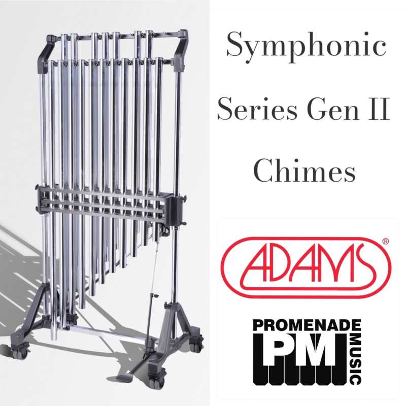 Adams BK3203 1.5-octave Symphonic Series Gen II Tubular Bells (with 38mm diameter chrome finished tubes, stand, long-drop cover and 2-tone mallet)