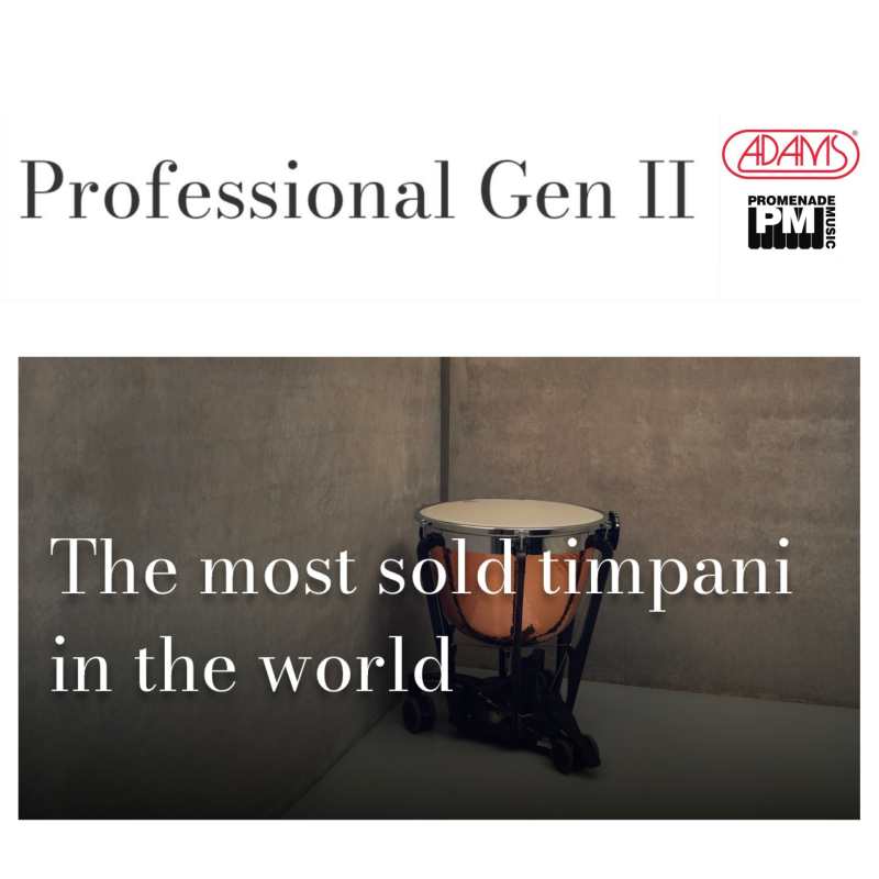 Adams 23" Professional Generation II Smooth Copper Timpani with Balanced Action Pedal Mechanism, Tuning Gauge, Mute & Remo Renaissance Head [available with or without finetuner] - Image 5