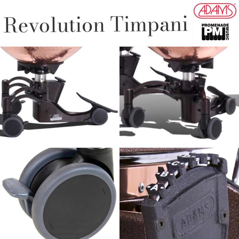 Adams 32" Revolution Fibreglass Timpani with Finetuner, Tuning Gauge, Remo Renaissance Head, Mute, Tuning Key, and Removable Base - Image 4