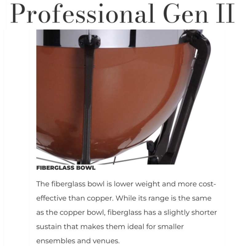 Adams 32" Professional Generation II Fibreglass Timpani with Balanced Action Pedal Mechanism, Tuning Gauge, Mute & Remo Renaissance Head [available with or without finetuner] - Image 3