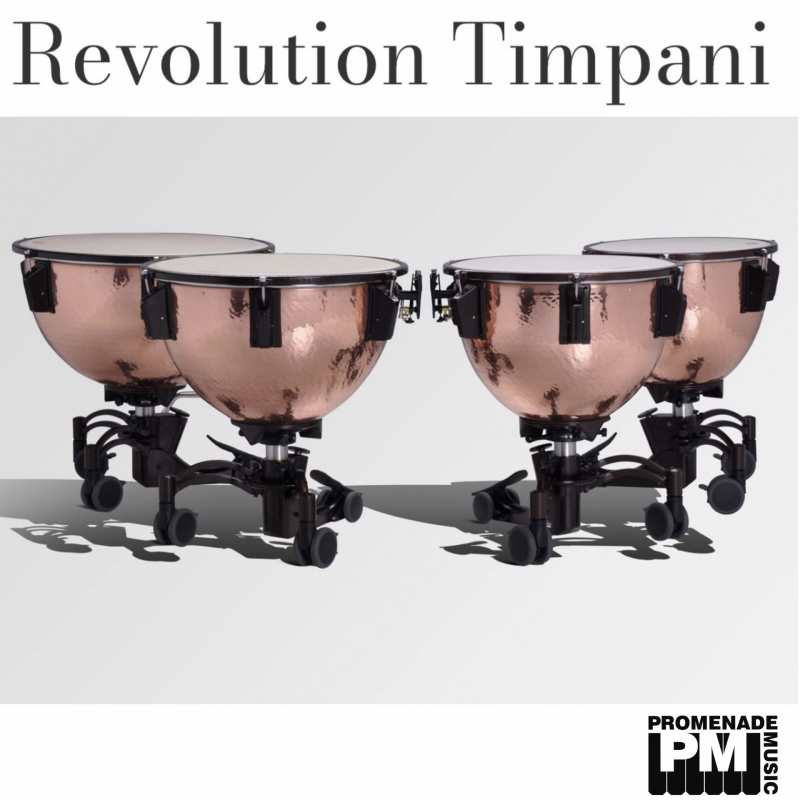 Adams 32" Revolution Hammered Copper Timpani with Finetuner, Tuning Gauge, Remo Renaissance Head, Mute, Tuning Key, and Removable Base - Image 2