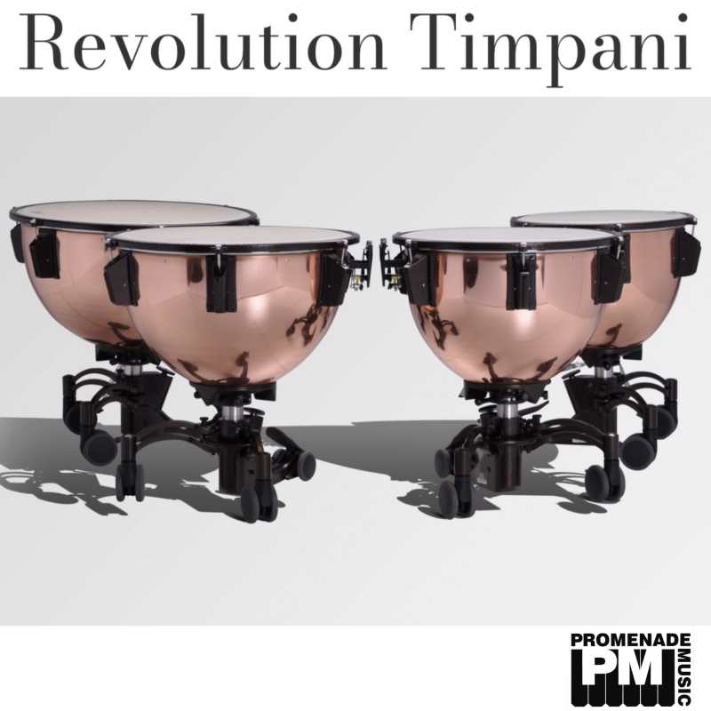 Adams 26" Revolution Polished Copper Timpani with Finetuner, Tuning Gauge, Remo Renaissance Head, Mute, Tuning Key, and Removable Base - Image 2