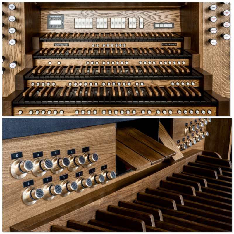 Content Concerto 476 4-Manual Organ with 32-note Radiating Concave Pedalboard & Adjustable Bench - Image 8
