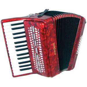 Scarlatti 24 Bass Accordion in Red Pearl with Case & Straps (GR41002R)