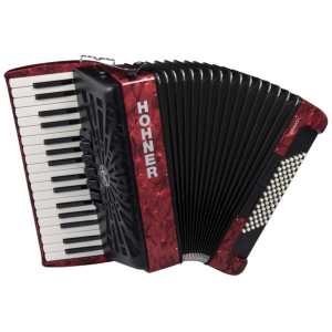 Hohner Bravo III 72 Bass Accordion in Red with Gig Bag & Straps (A16632)