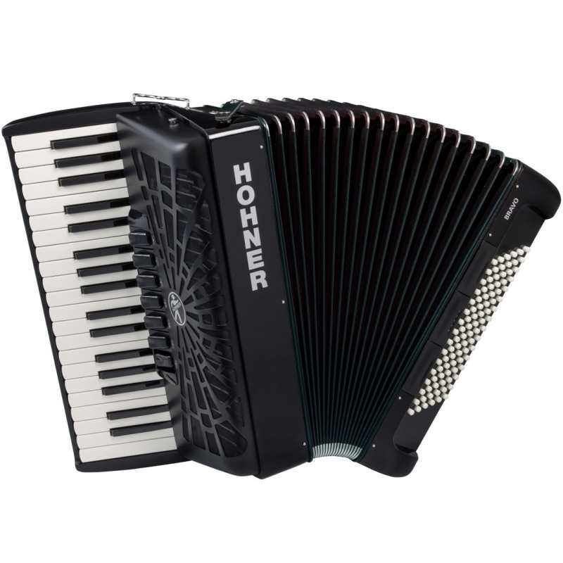 Hohner Bravo III 96 Accordion in Black with Gig Bag & Straps (A16722)