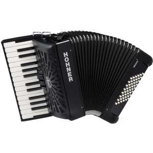 Hohner Bravo II 48 Bass Accordion in Black with Gig Bag and Straps (A16522)