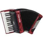 Hohner Bravo II 48 Bass Accordion in Red with Gig Bag & Straps (Hohner model: A16532)